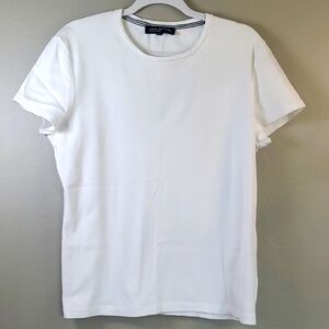 Jones New York Crisp White Short Sleeve Cotton Tee. XL